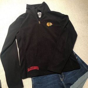Chicago Blackhawks black fleece quarter zip
